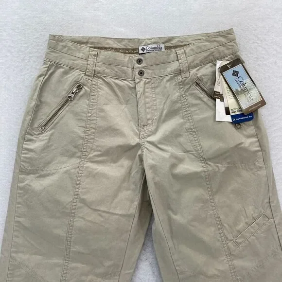 Columbia Cape Rush Capri Pants Women's 6 Fossil Brown‎ Lightweight Low Rise NWT - Picture 2 of 13